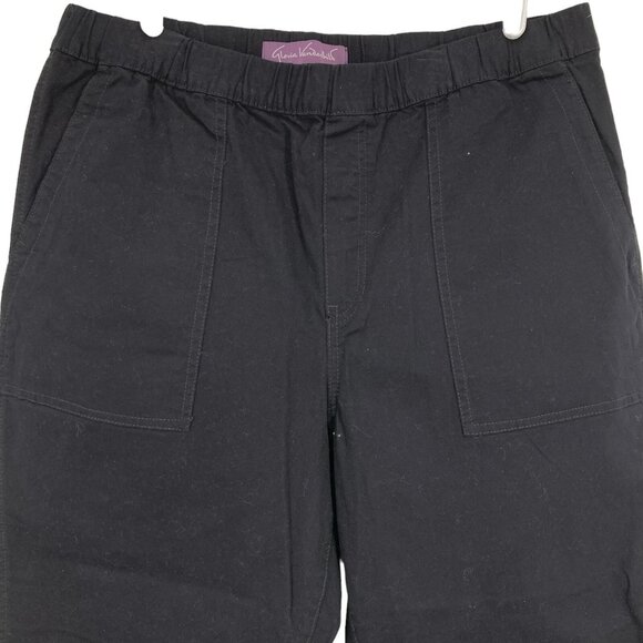 Gloria Vanderbilt Womens Black Pants Sz 16 Pull-on Tapered Leg High Rise Stretch - Picture 3 of 12